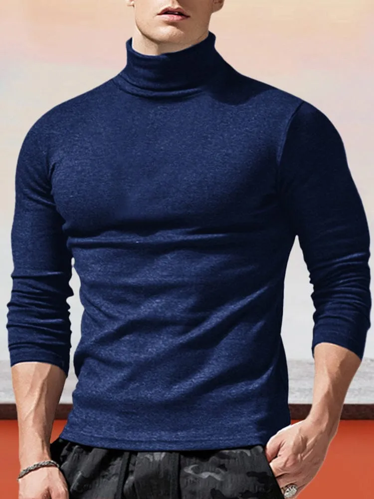 Classic Slim Fit Turtleneck Basic Top