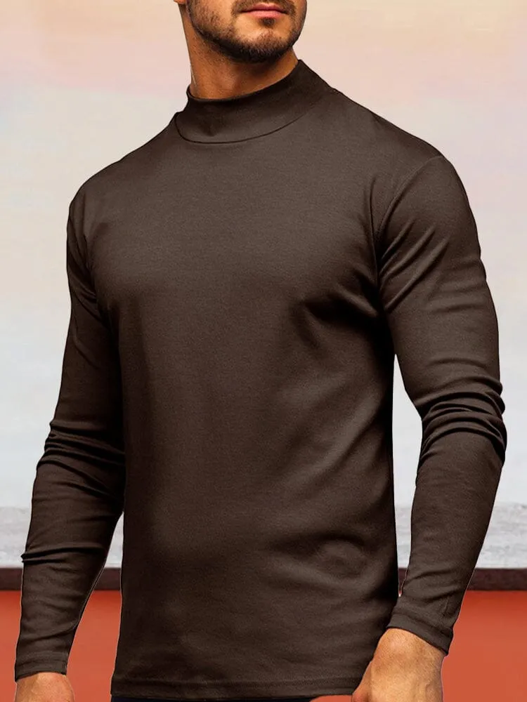 Classic Solid German velvet Semi-turtleneck Top