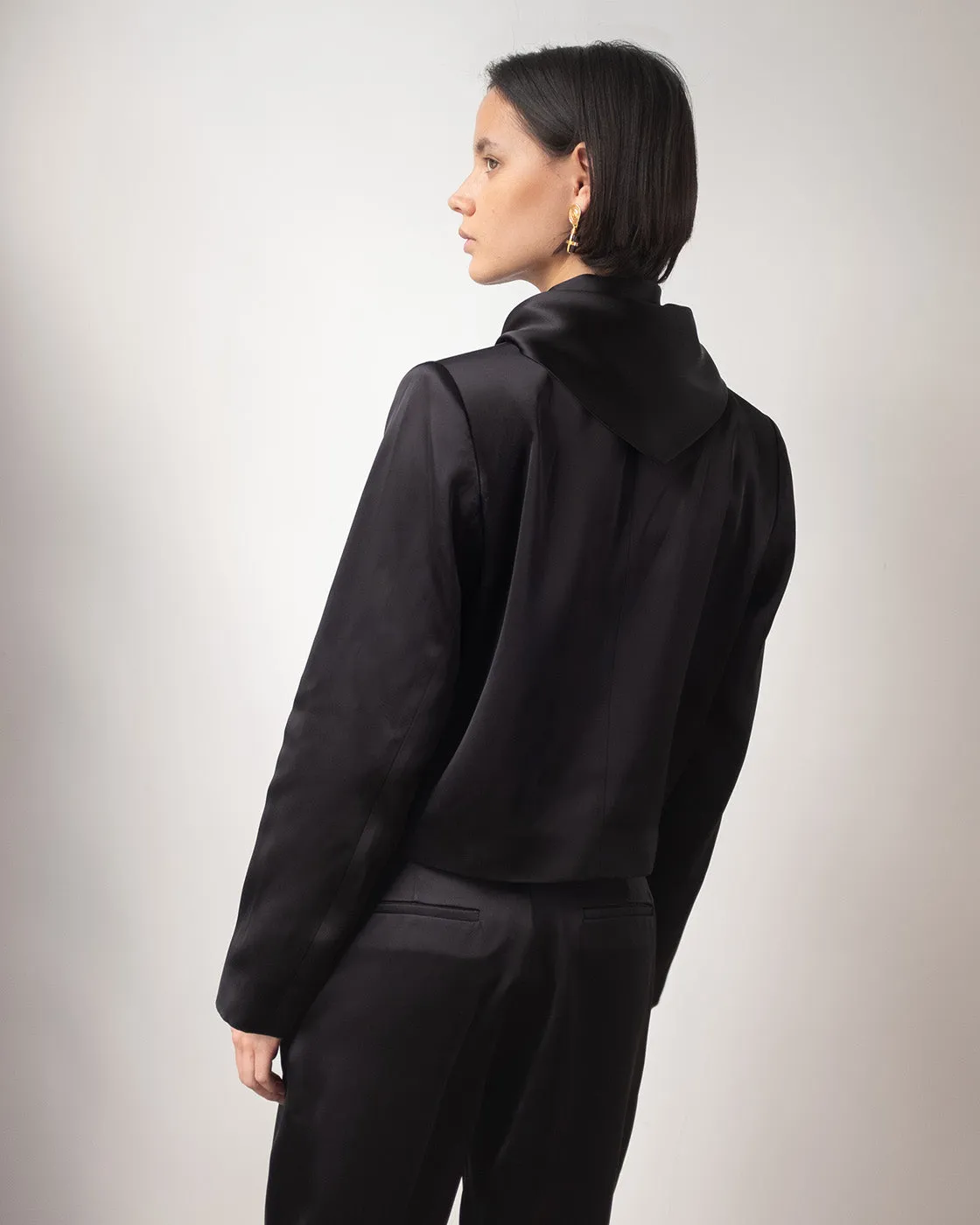 Cleo Jacket Duchesse Satin Black