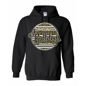 Clyde Bulldogs - Animal Print Stripe Circle Hoodie