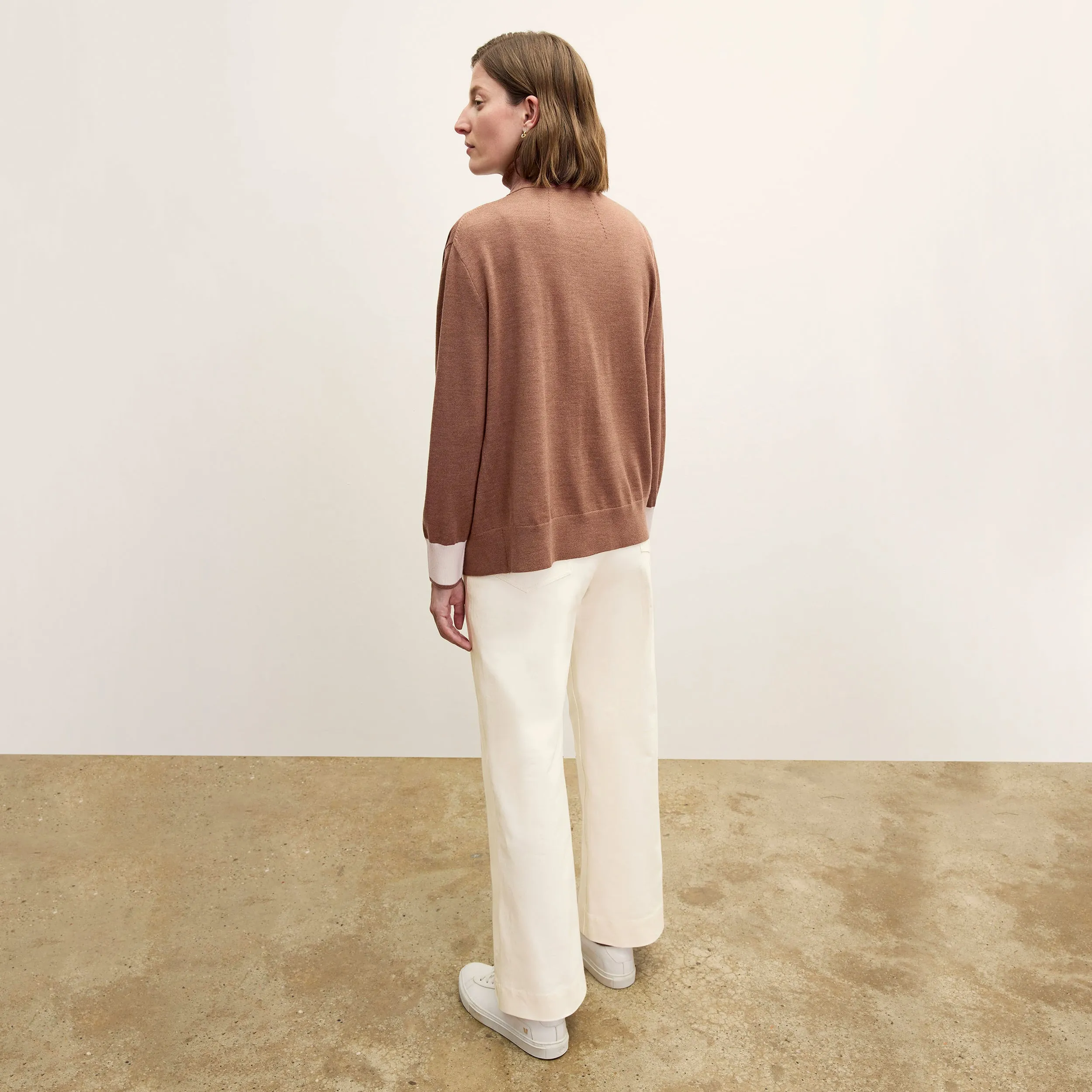 Cookie Cardigan - Merino :: Camel/Ivory