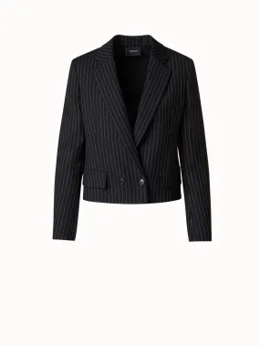 Cropped Boxy Jacket with Pinstripes