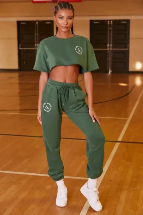 Cropped Oversized T-Shirt in Green