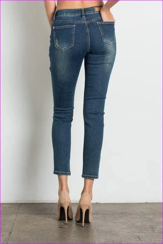 Dark Wash Ripped Premium Jeans