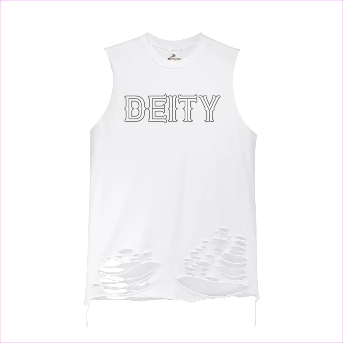 Deity Unisex Ripped Tank Top