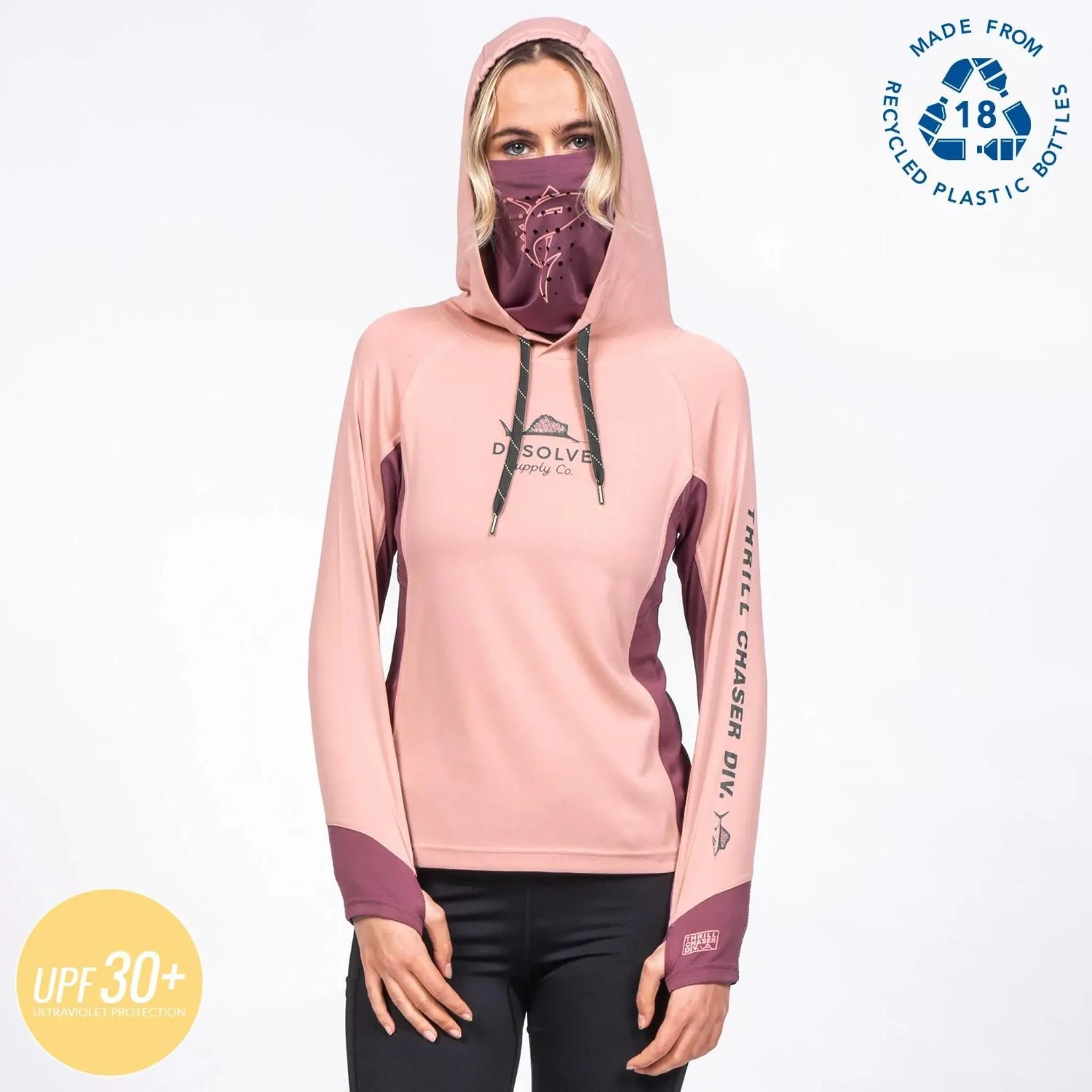 Desolve Fish Face Hoodie Womens Shellpink