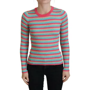 Dolce & Gabbana Elegant Striped Silk Crewneck Pullover