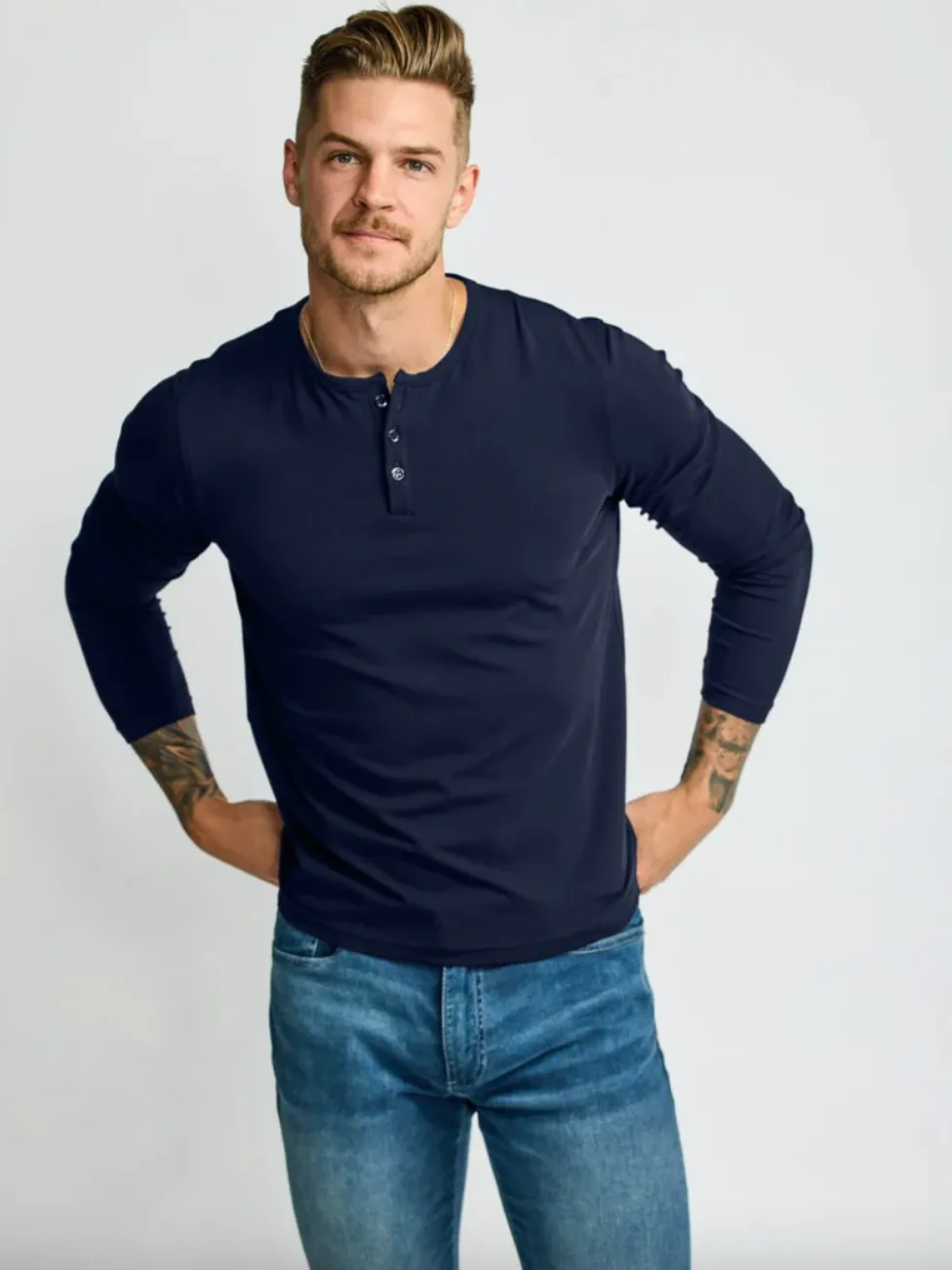 Easy Mondays-LS Henley Tee