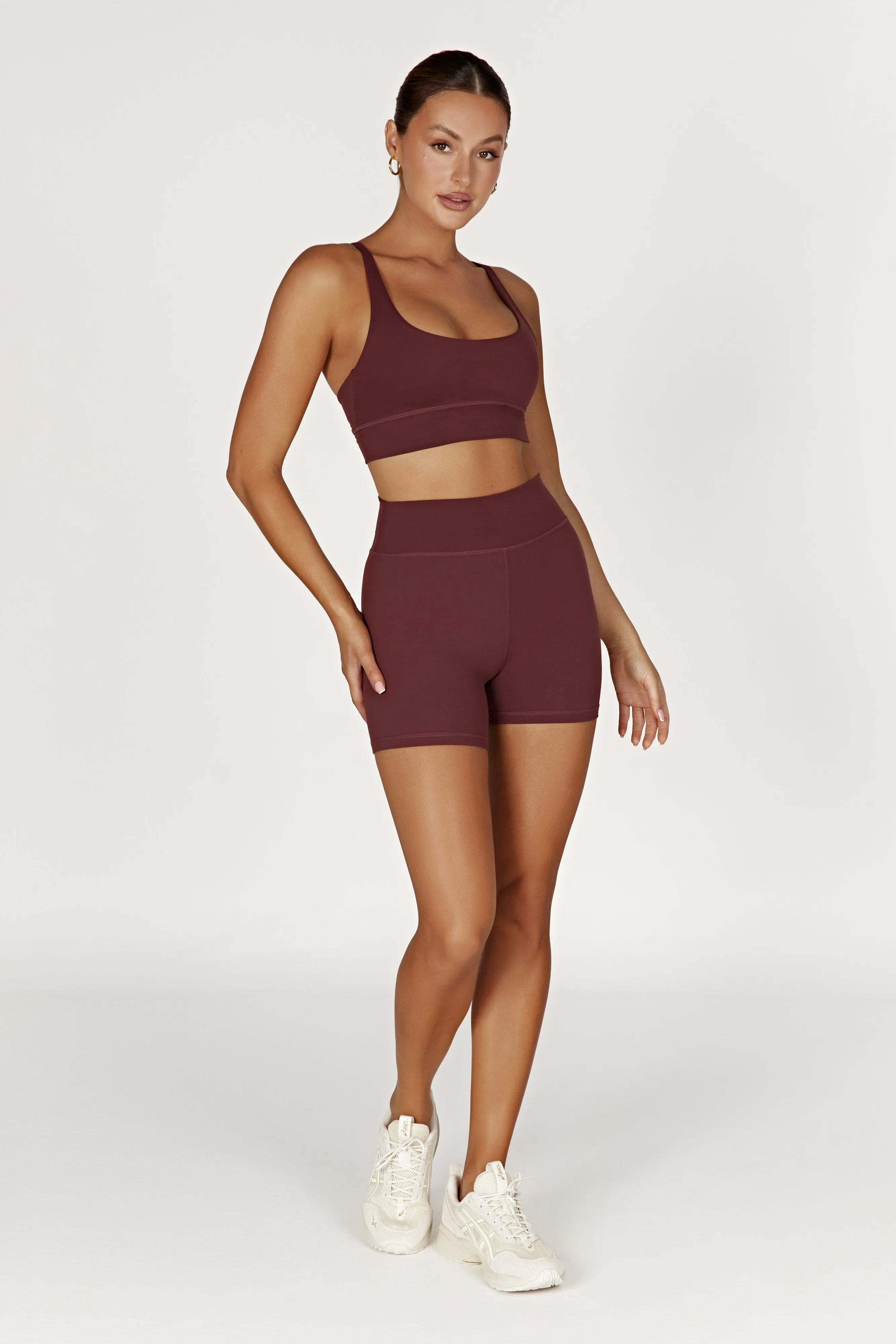 Elise V Back Cami Crop Top - Mahogany