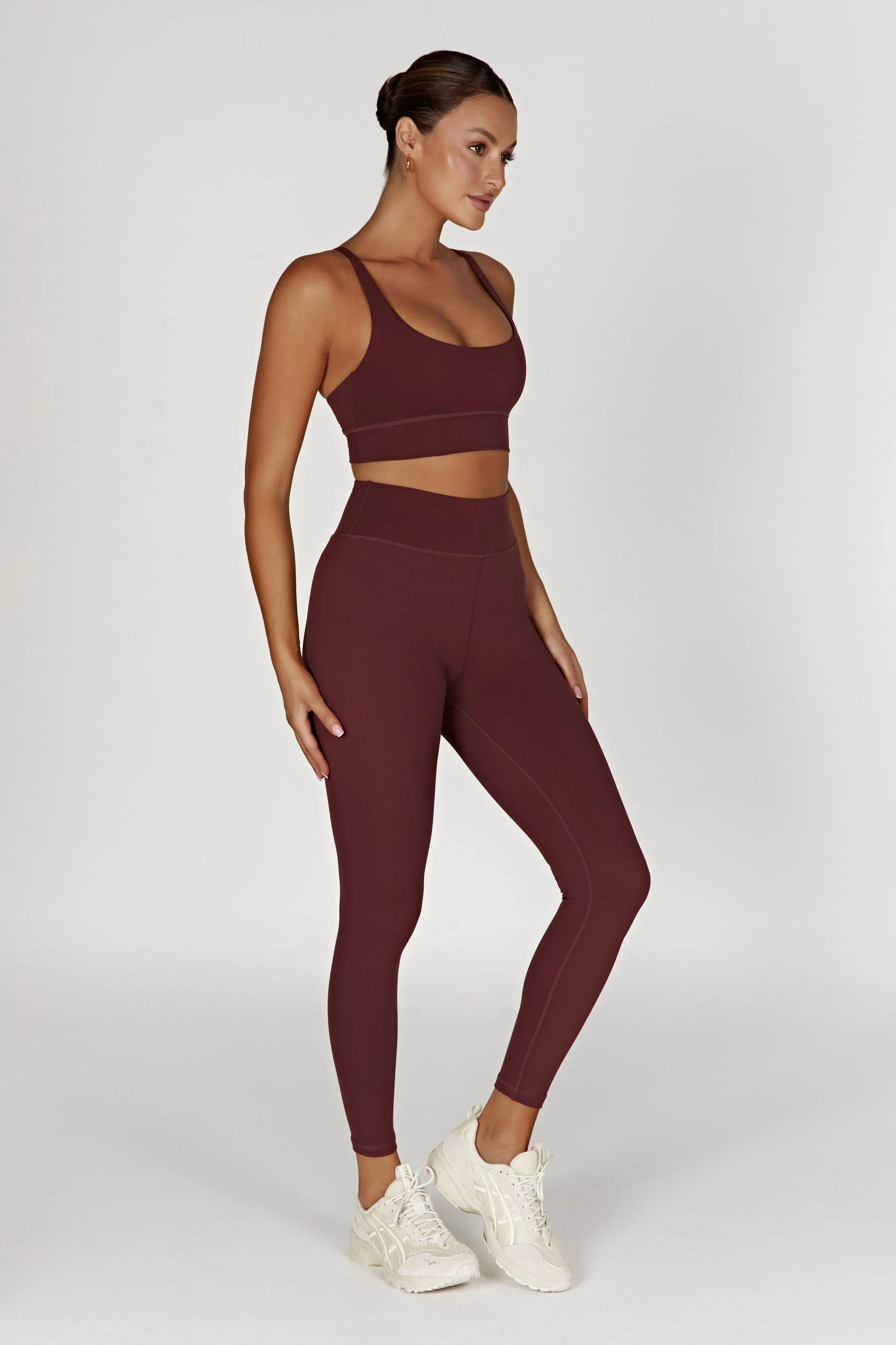 Elise V Back Cami Crop Top - Mahogany