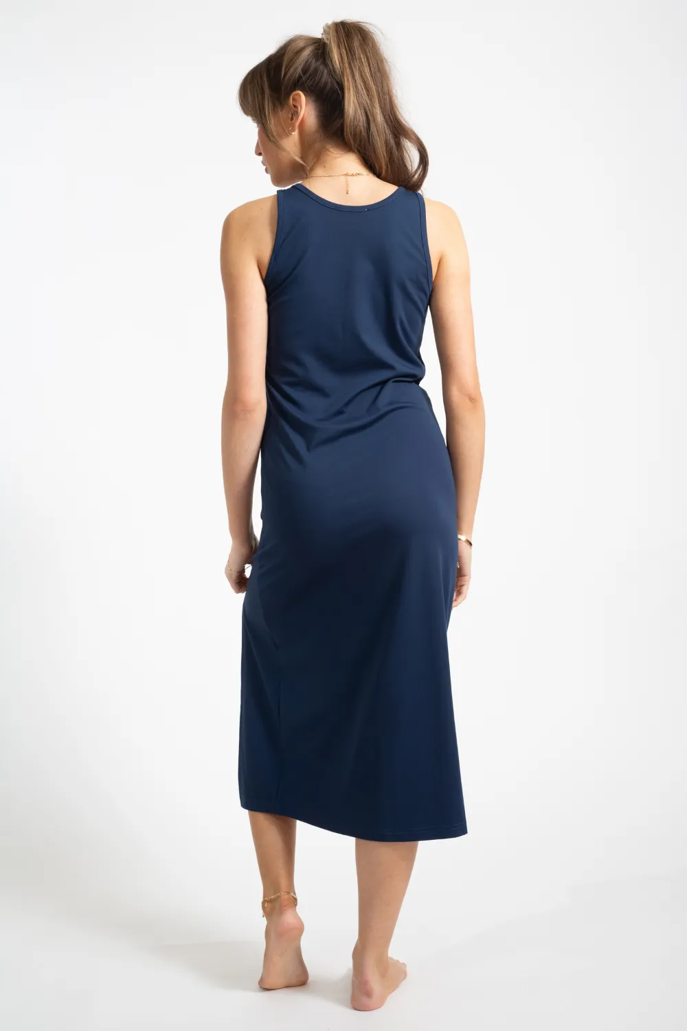 Escape Knit Asymmetrical Midi Dress