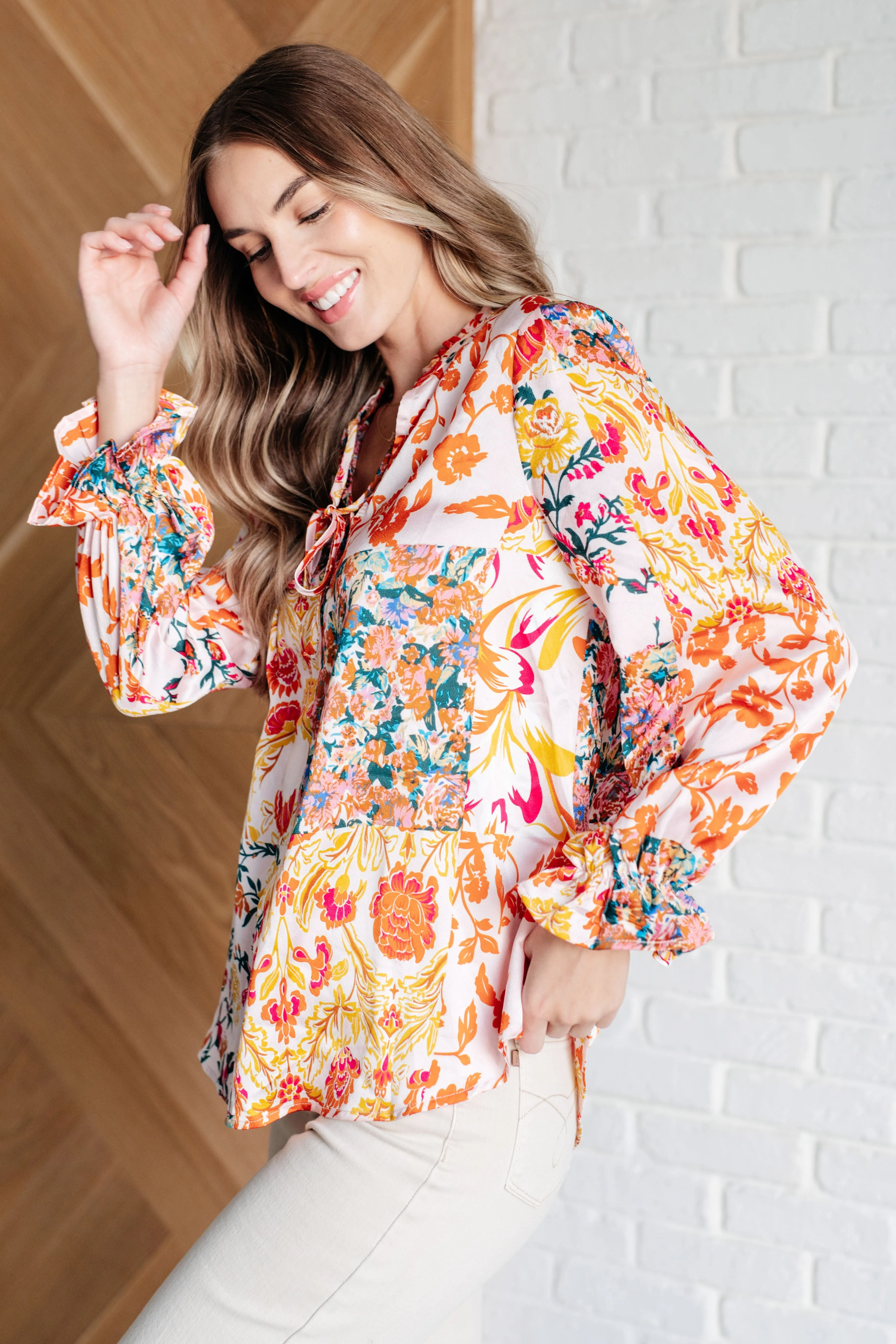 Fall Vibes Balloon Sleeve Boho Blouse