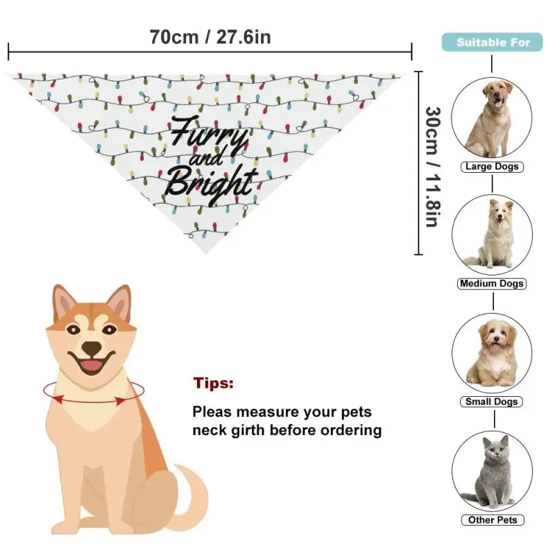 Furry and Bright Christmas Lights Dog Bandana for Festive Fun