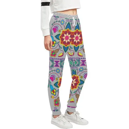 Geometric Floral Winter-Gray Women's Sweatpants