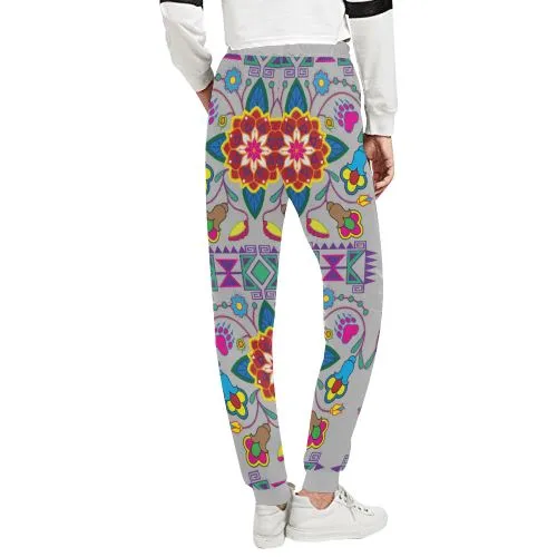 Geometric Floral Winter-Gray Women's Sweatpants