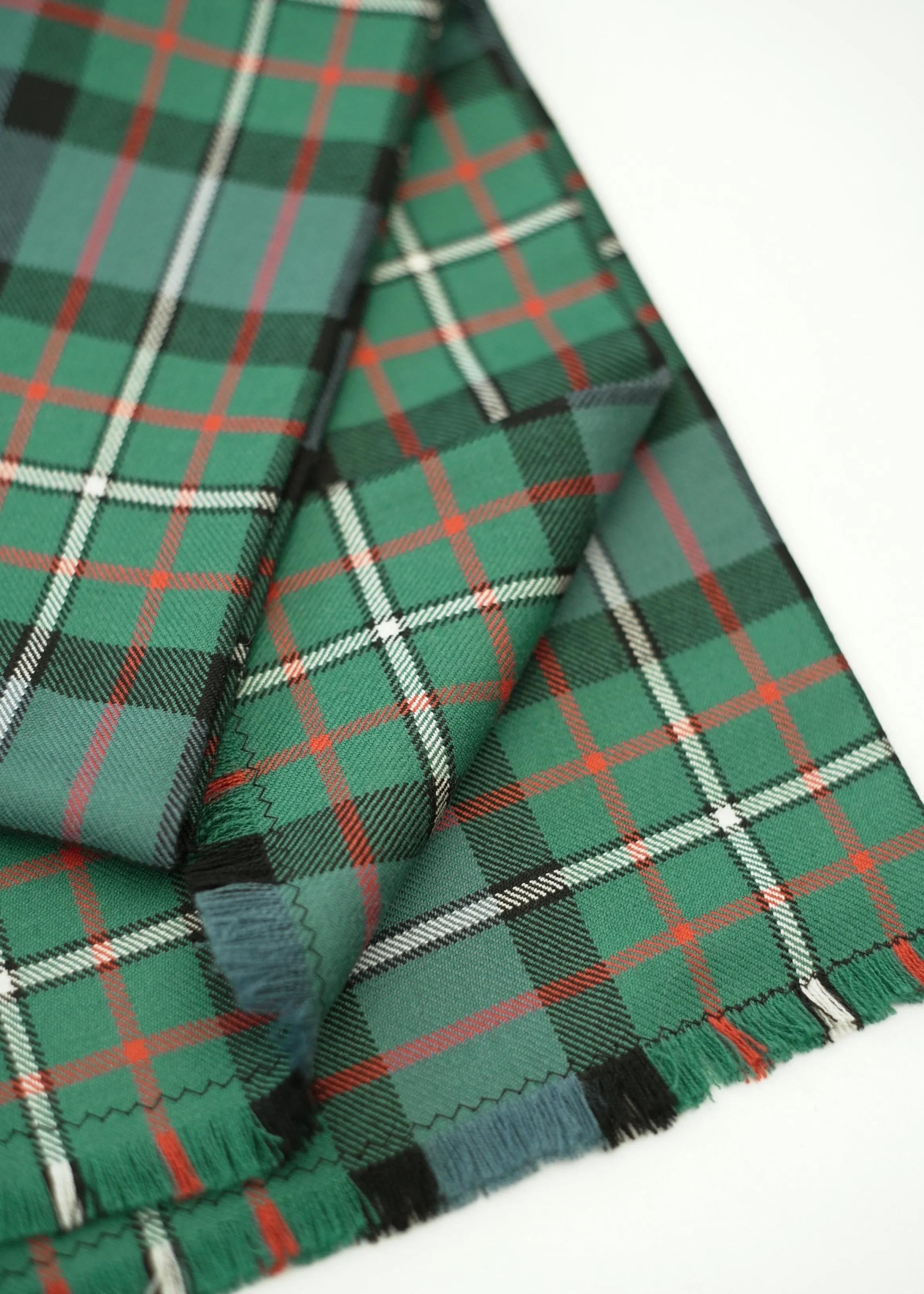 Green Paisley Tartan Plaid Wool Dress Scarf