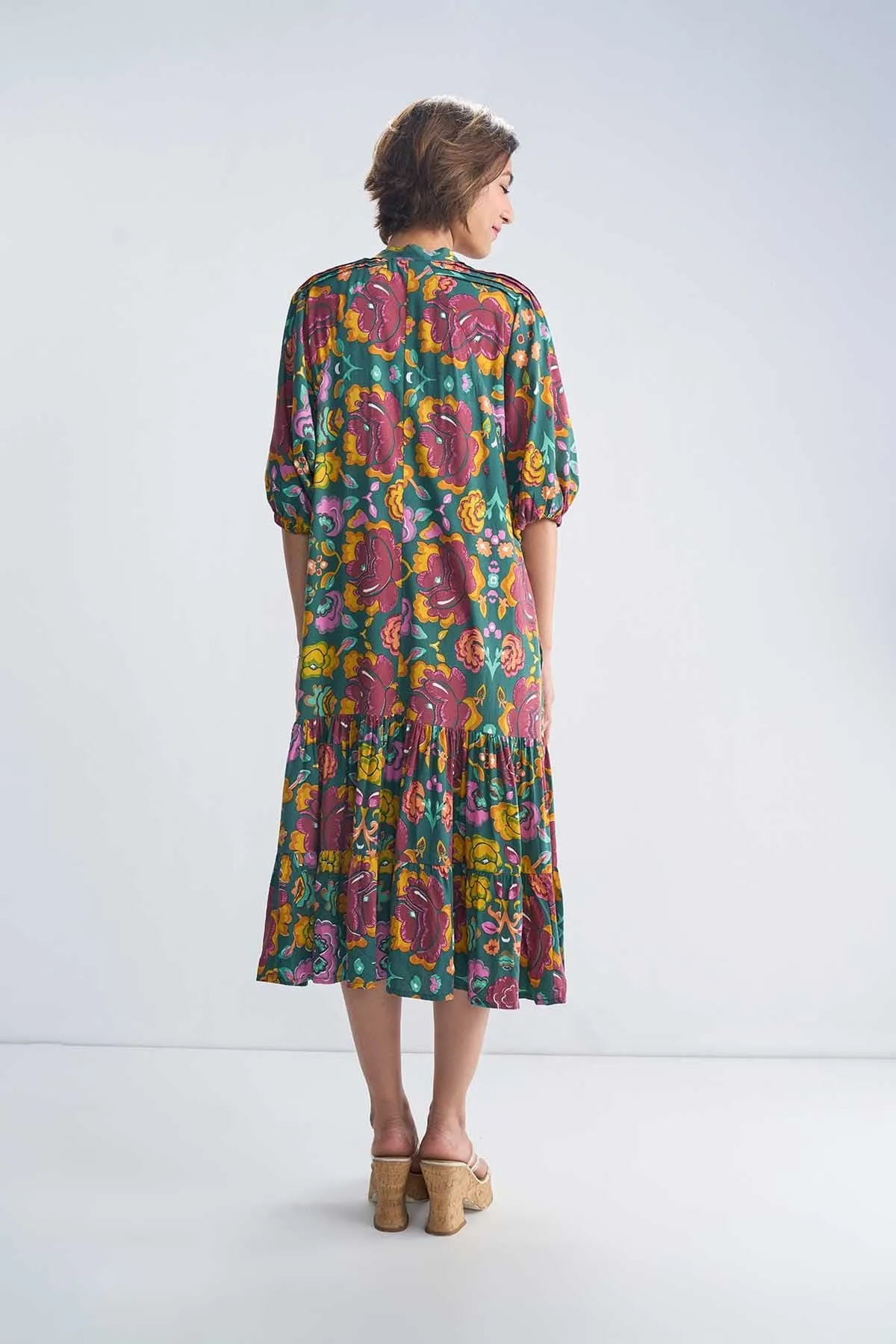 Gypsy Rose Midi Dress (Ganja Green)