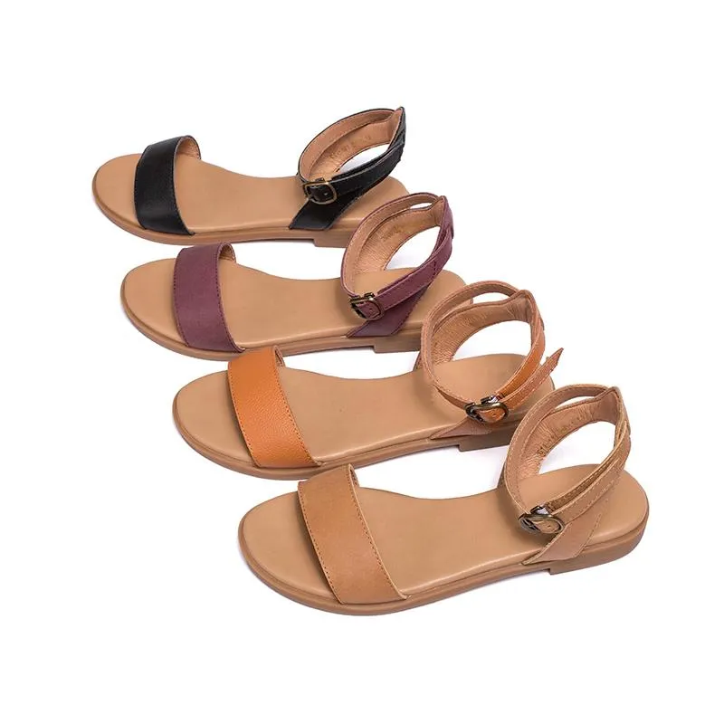 Handmade Leather Donddi sandals For Women Yellow/Black/Purple/Brown