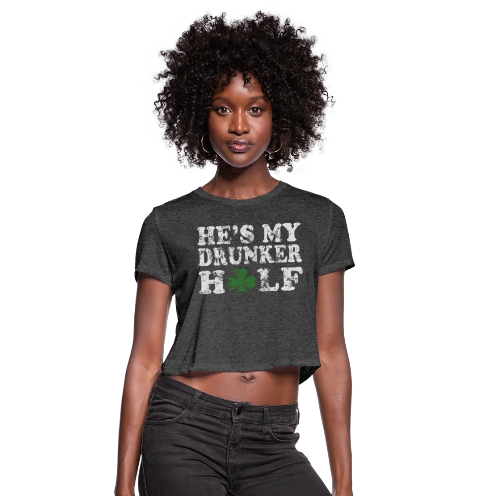 He's My Drunker Half Women's Cropped T-Shirt