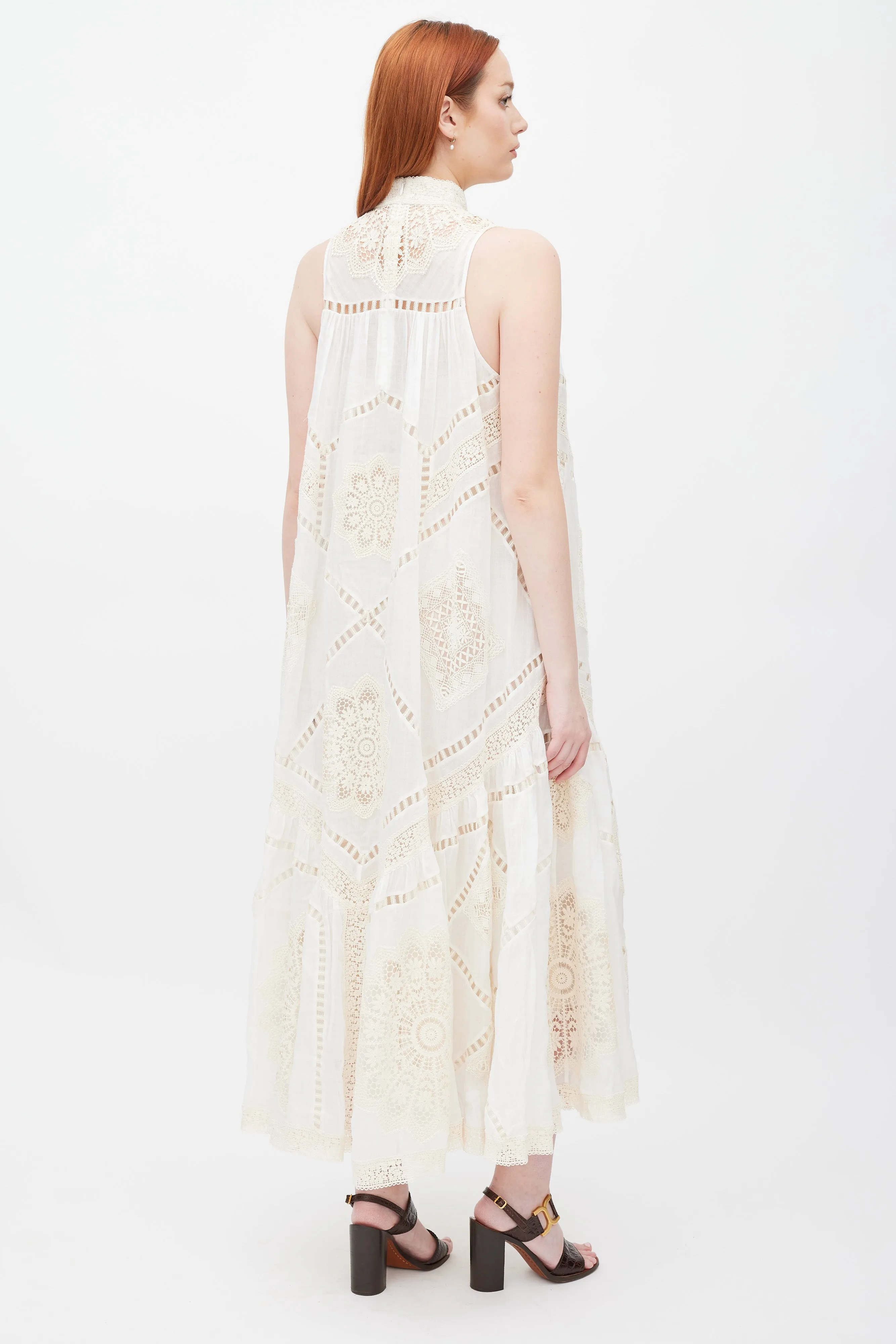 Ivory Jude Crochet Trim Midi Dress