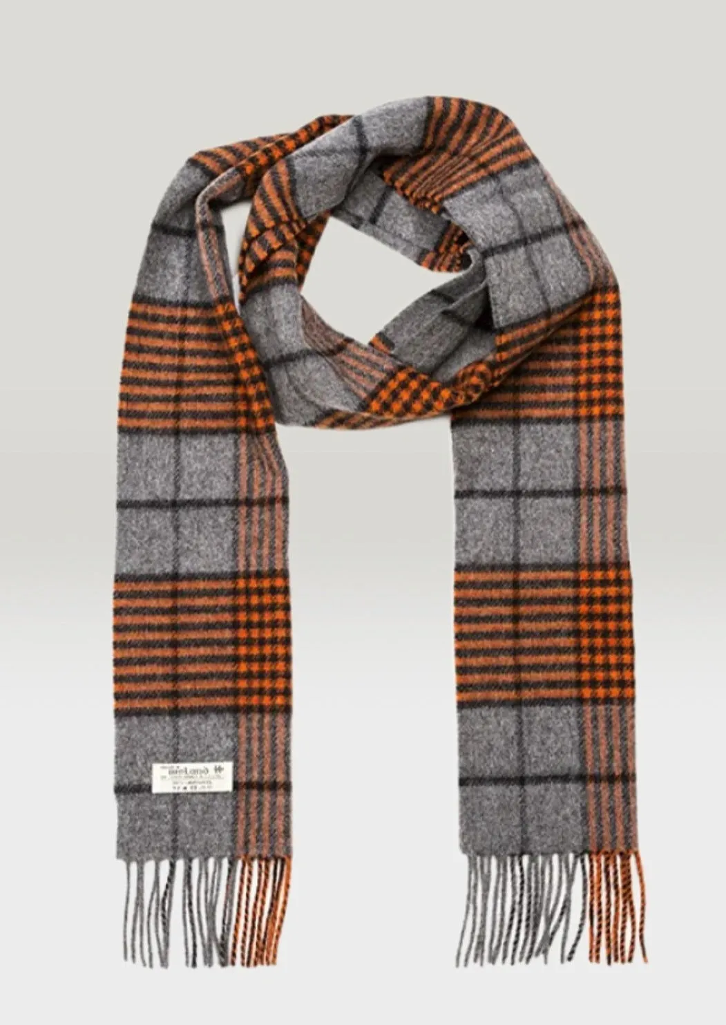 John Hanly Lambswool Scarf | Grey Orange