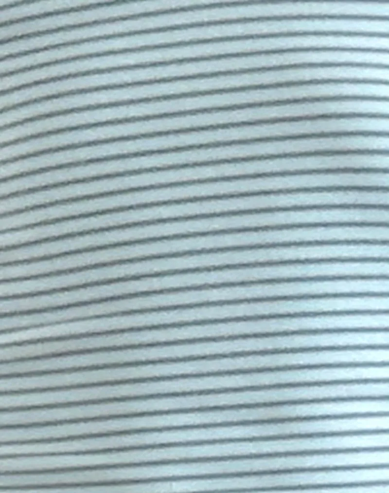 Jules Halter Top in Blue and Grey Jersey Stripe