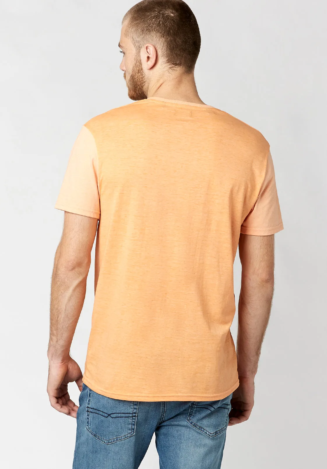 Kaddy Men's T-Shirt with Tonal Trim in Coral - BM23555