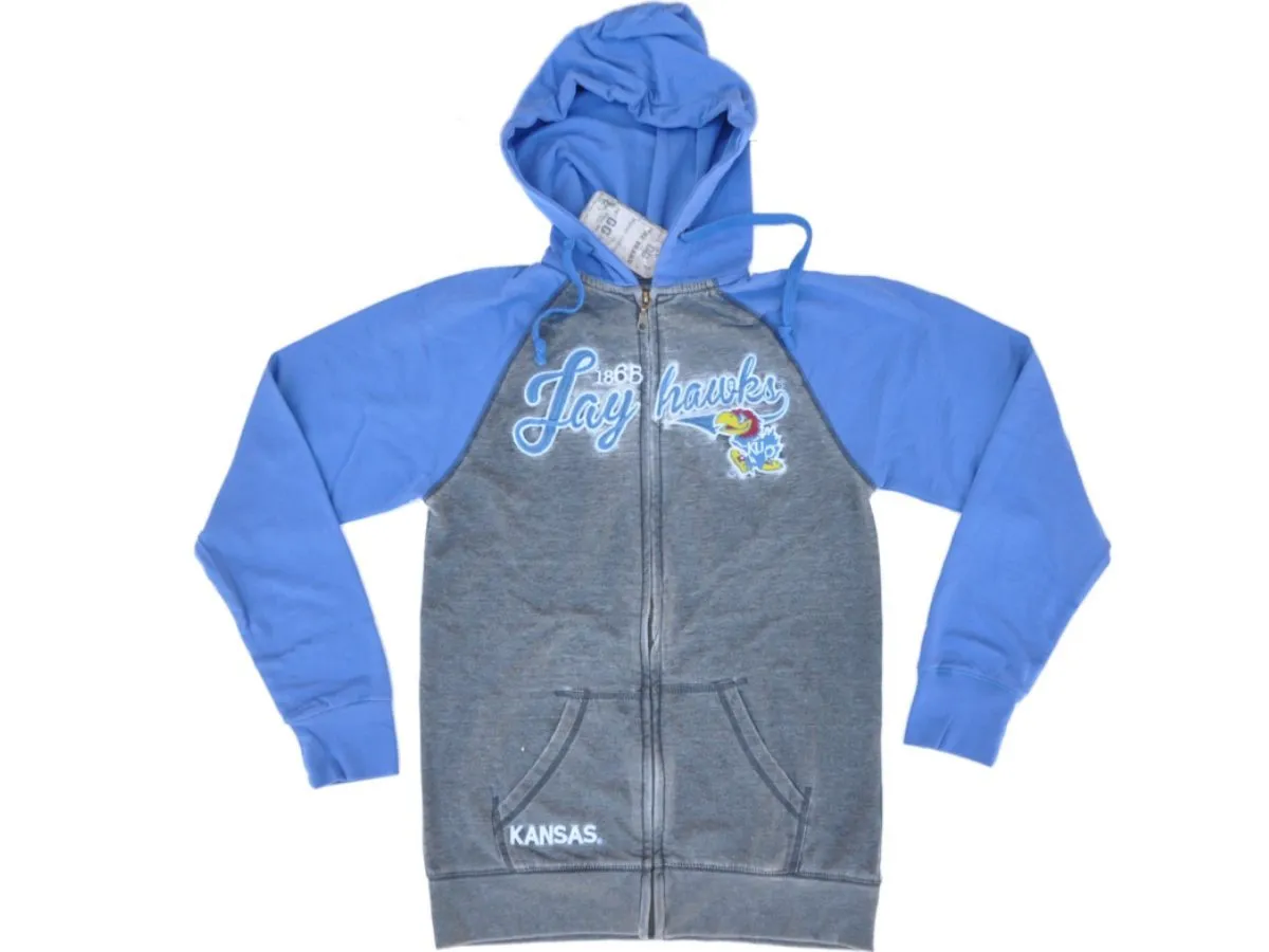 Kansas Jayhawks Glitter Gear Women Lightweight Full-Zip Soft Fleece Jacket