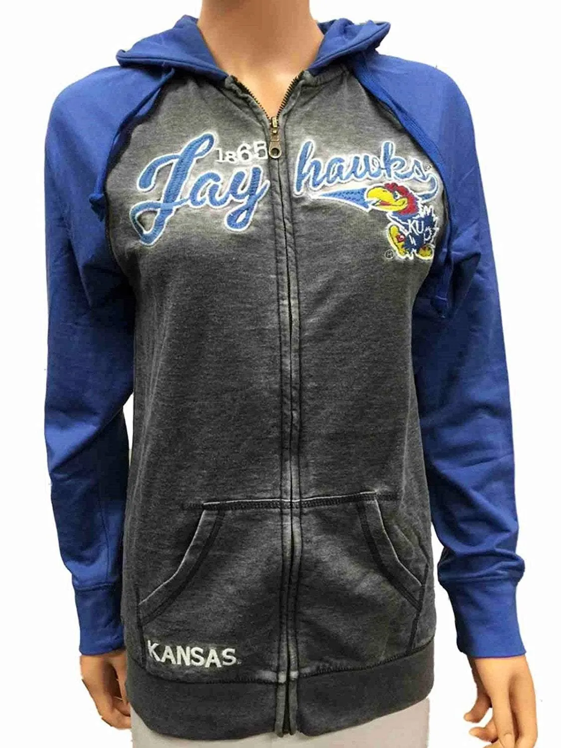 Kansas Jayhawks Glitter Gear Women Lightweight Full-Zip Soft Fleece Jacket