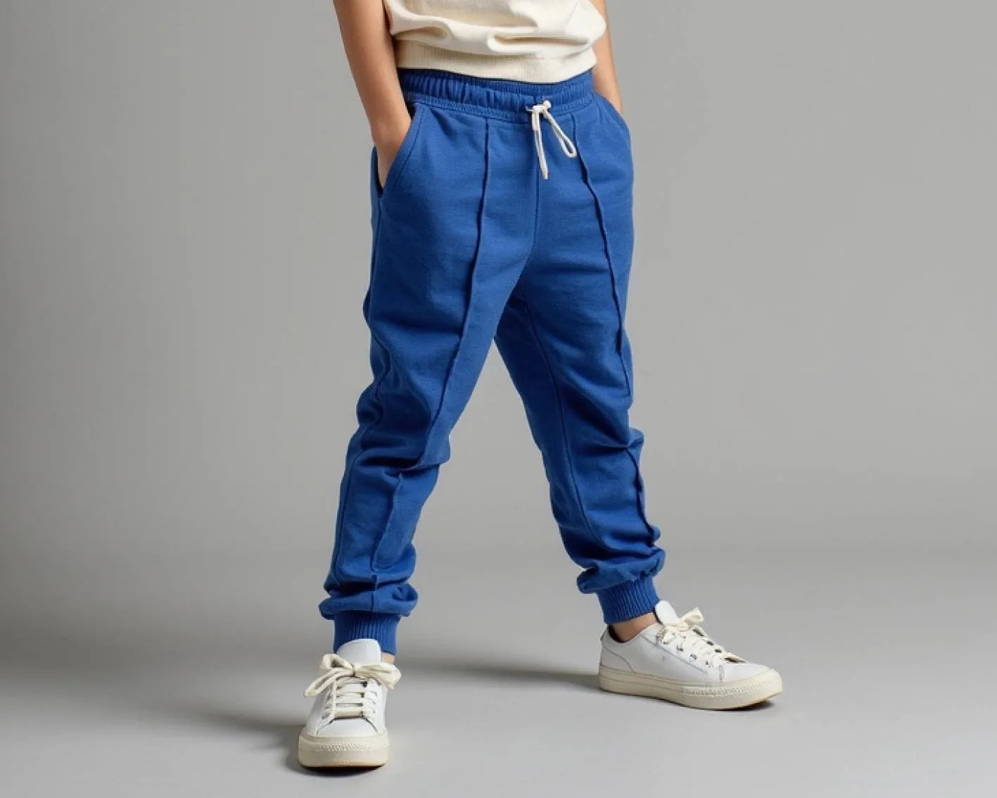 Kids Jogger Pants PDF Sewing Pattern, Cuffed Sweatpants with Pin Tucks, Slash and Inseam Pockets, Easy DIY for Toddlers, Boys and Girls