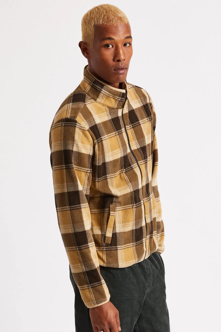 Lane Mock Neck Utility Zip - Brown Plaid