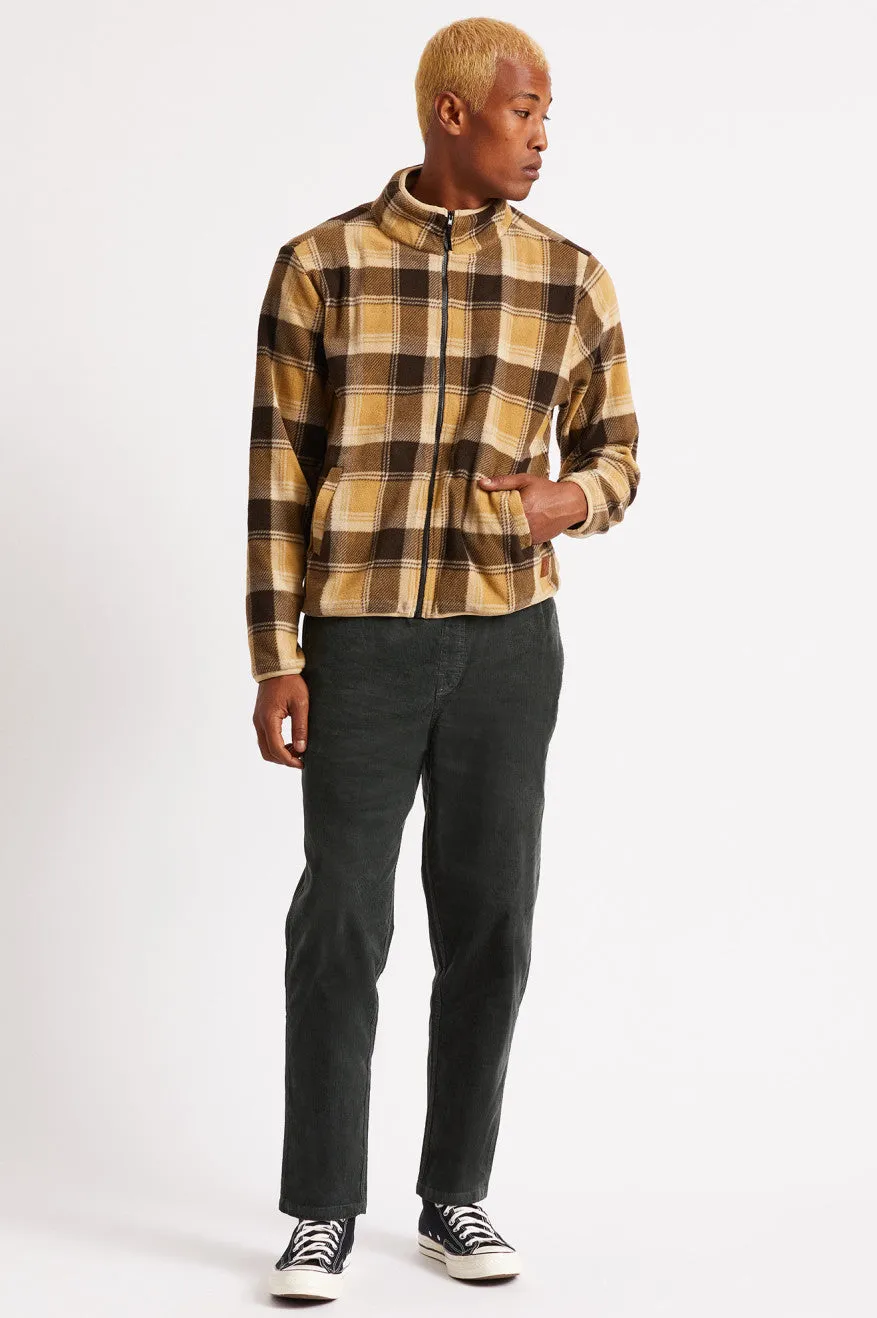 Lane Mock Neck Utility Zip - Brown Plaid