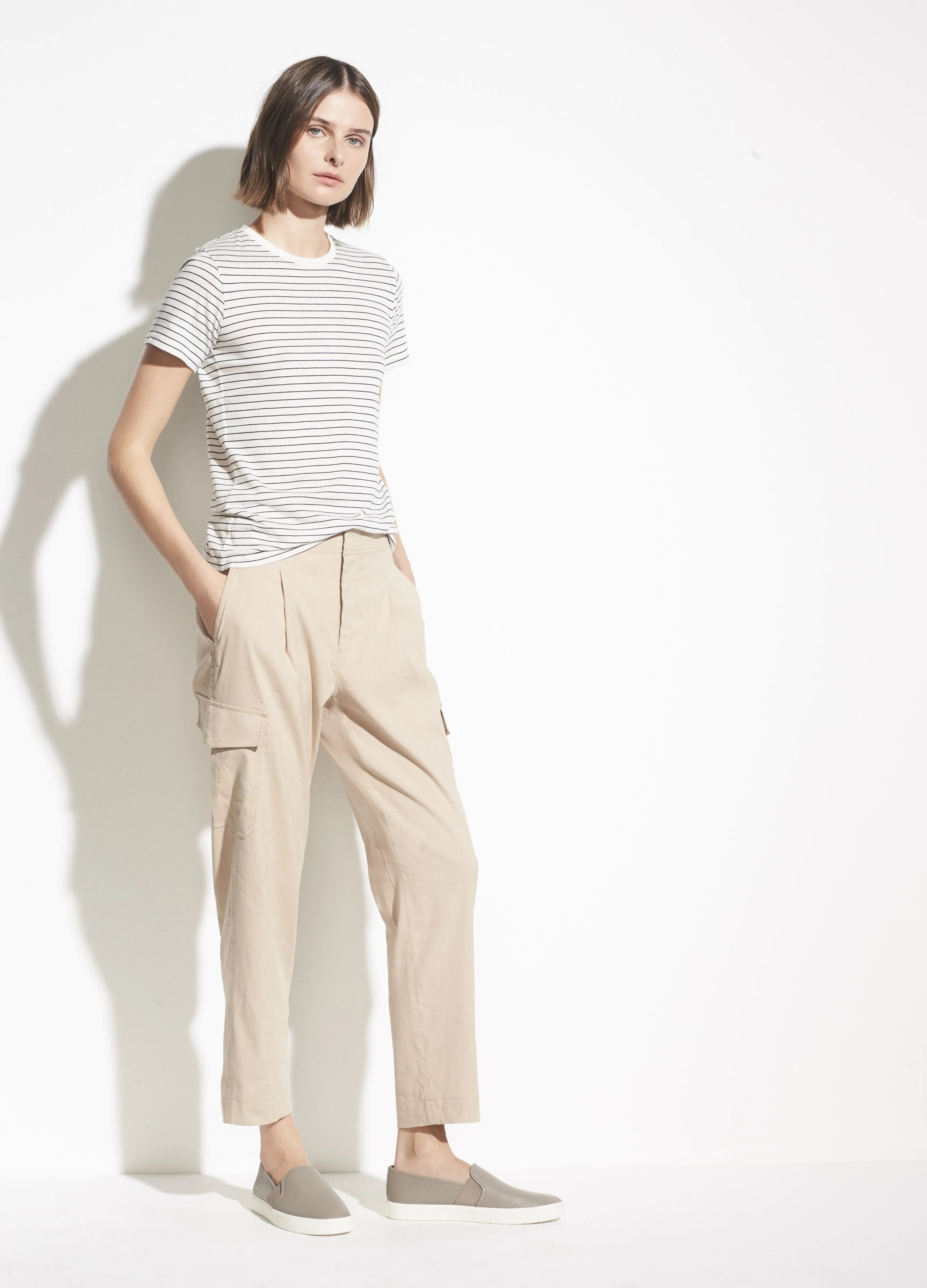 Linen Cargo Pant in Oat