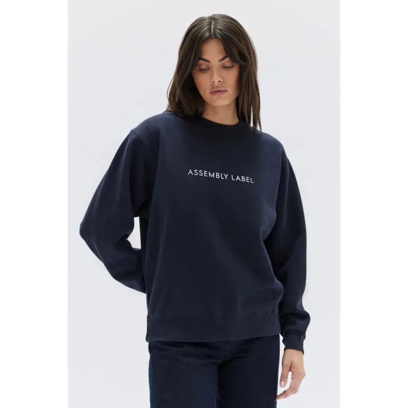 Logo Fleece Jumper  True Navy|White