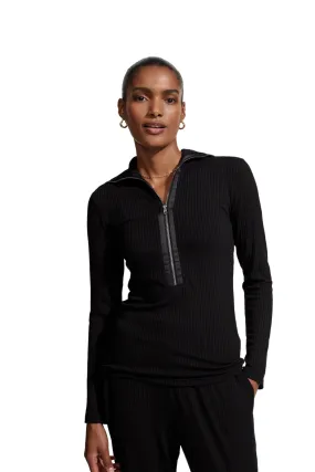 Luella Fitted Half Zip Black