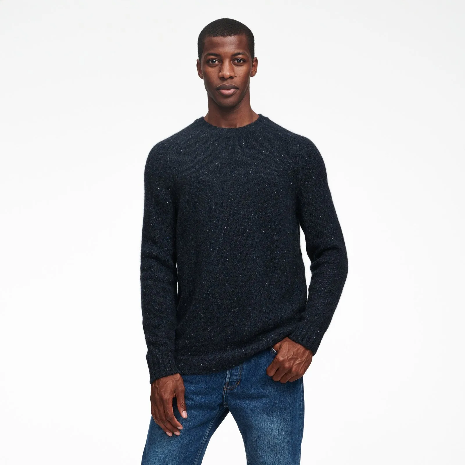 Marled Cashmere Crewneck Sweater