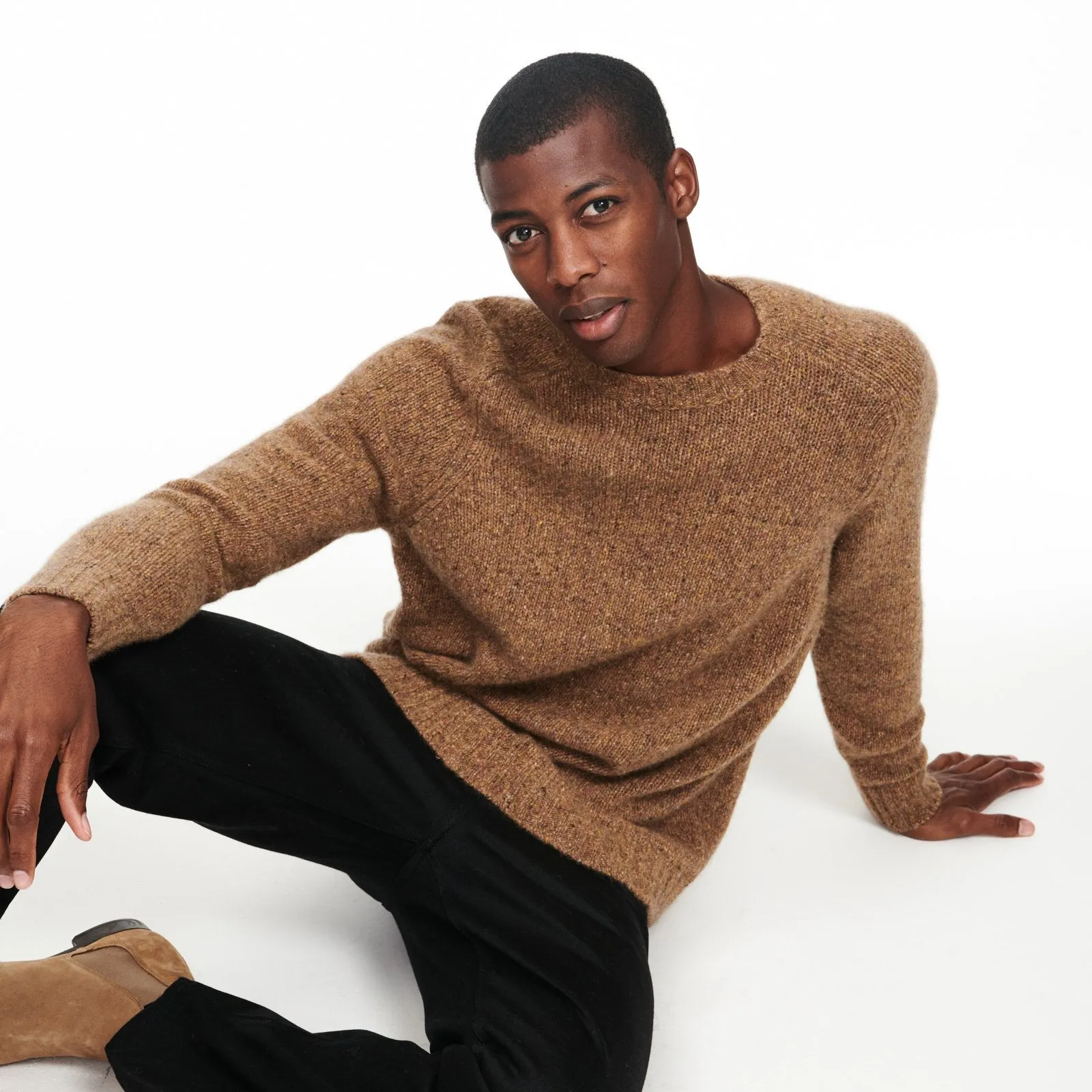 Marled Cashmere Crewneck Sweater