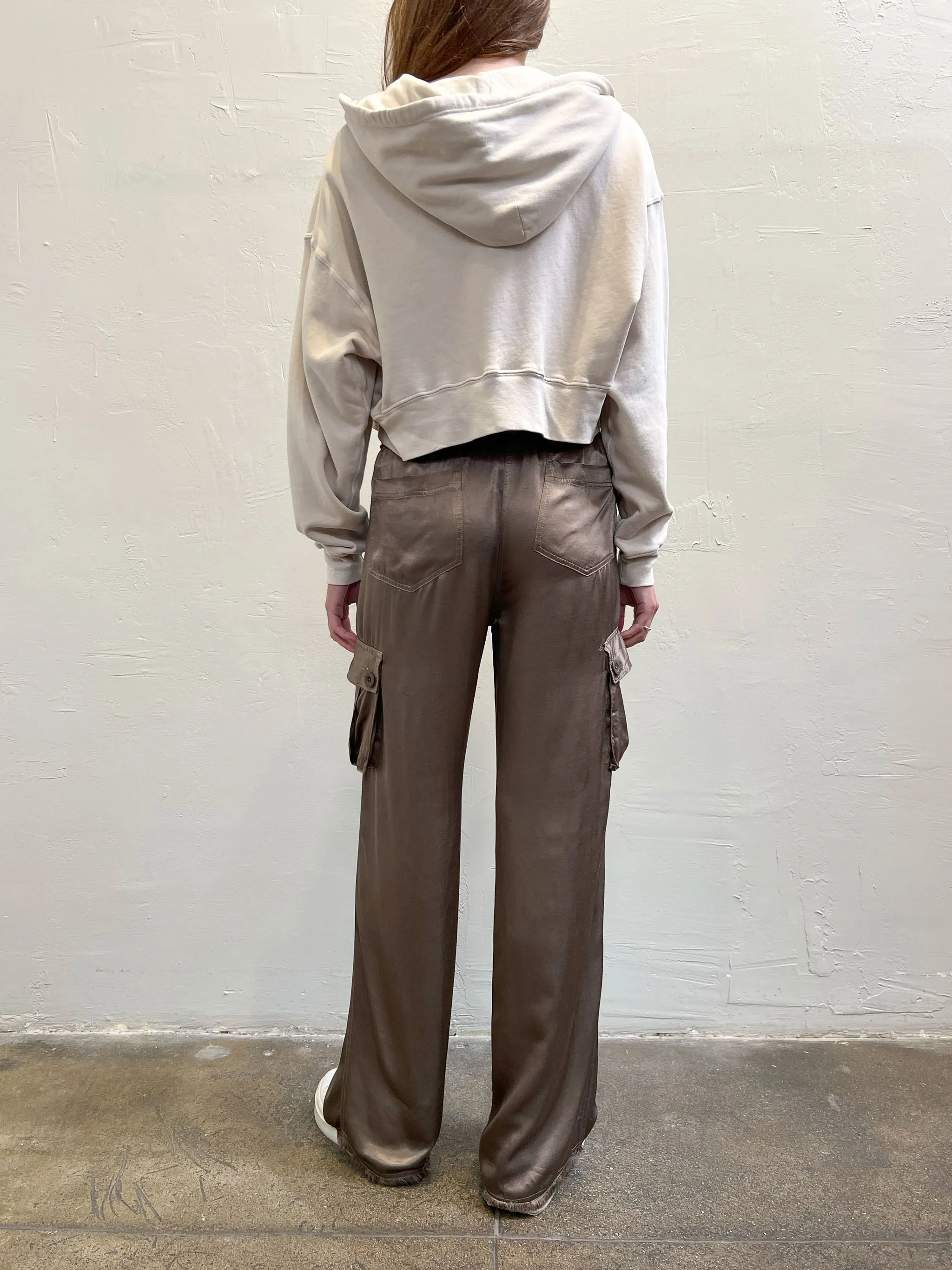 Mason Cargo Pant in Vintage Satin - Anthracite