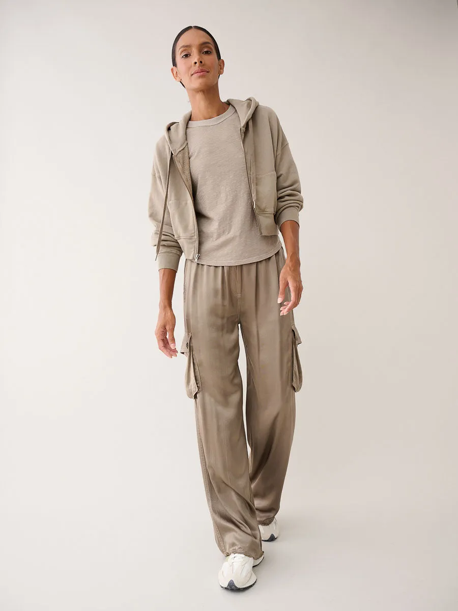 Mason Cargo Pant in Vintage Satin - Anthracite