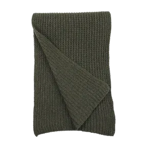 Military Green Cable Knit Cashmere Scarf