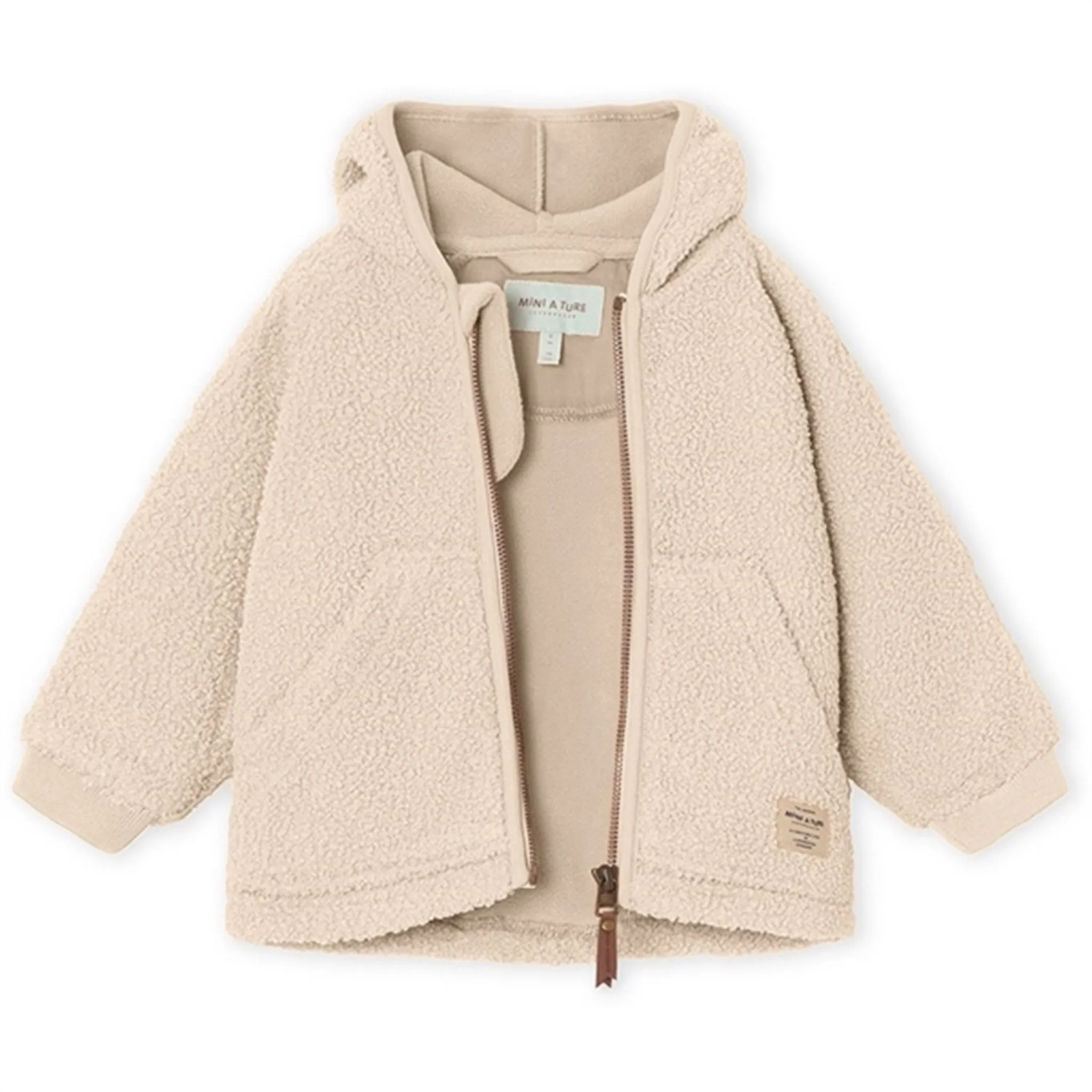 MINI A TURE Liff Teddy Fleece Jacket Sand Dollar