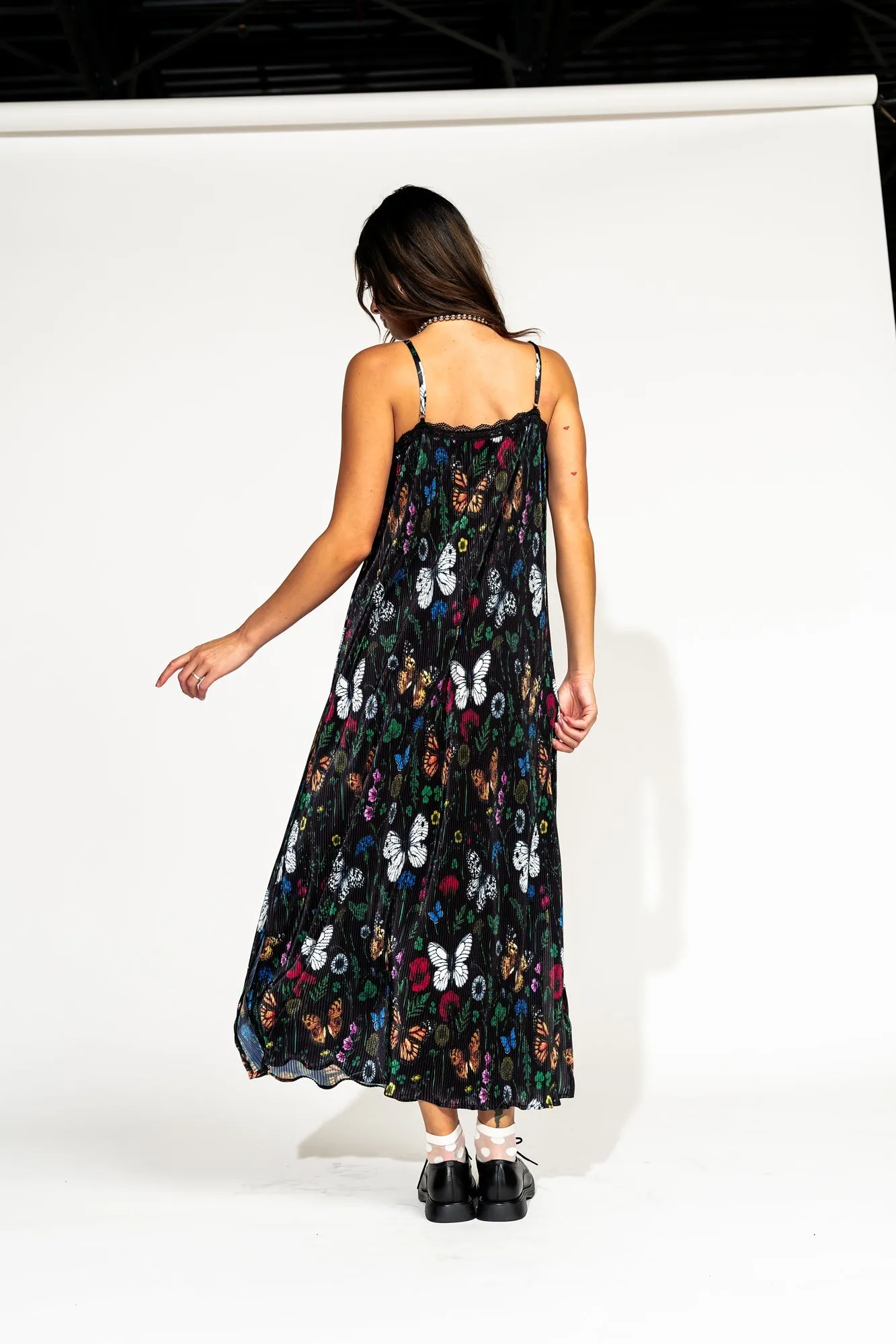 Money Honey Plisse Slip Dress in Folklore Florals