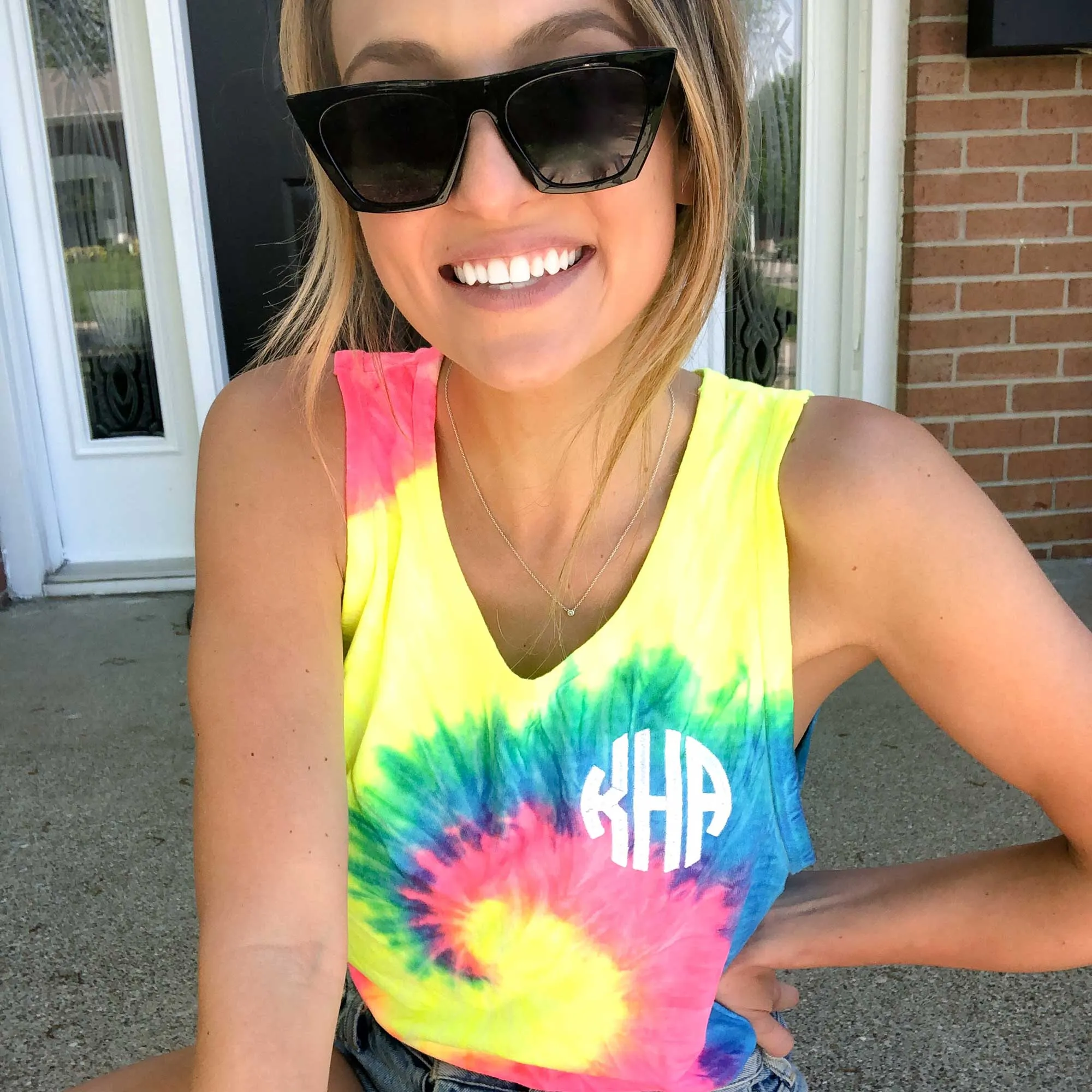 Monogram Tie Dye Tank Top