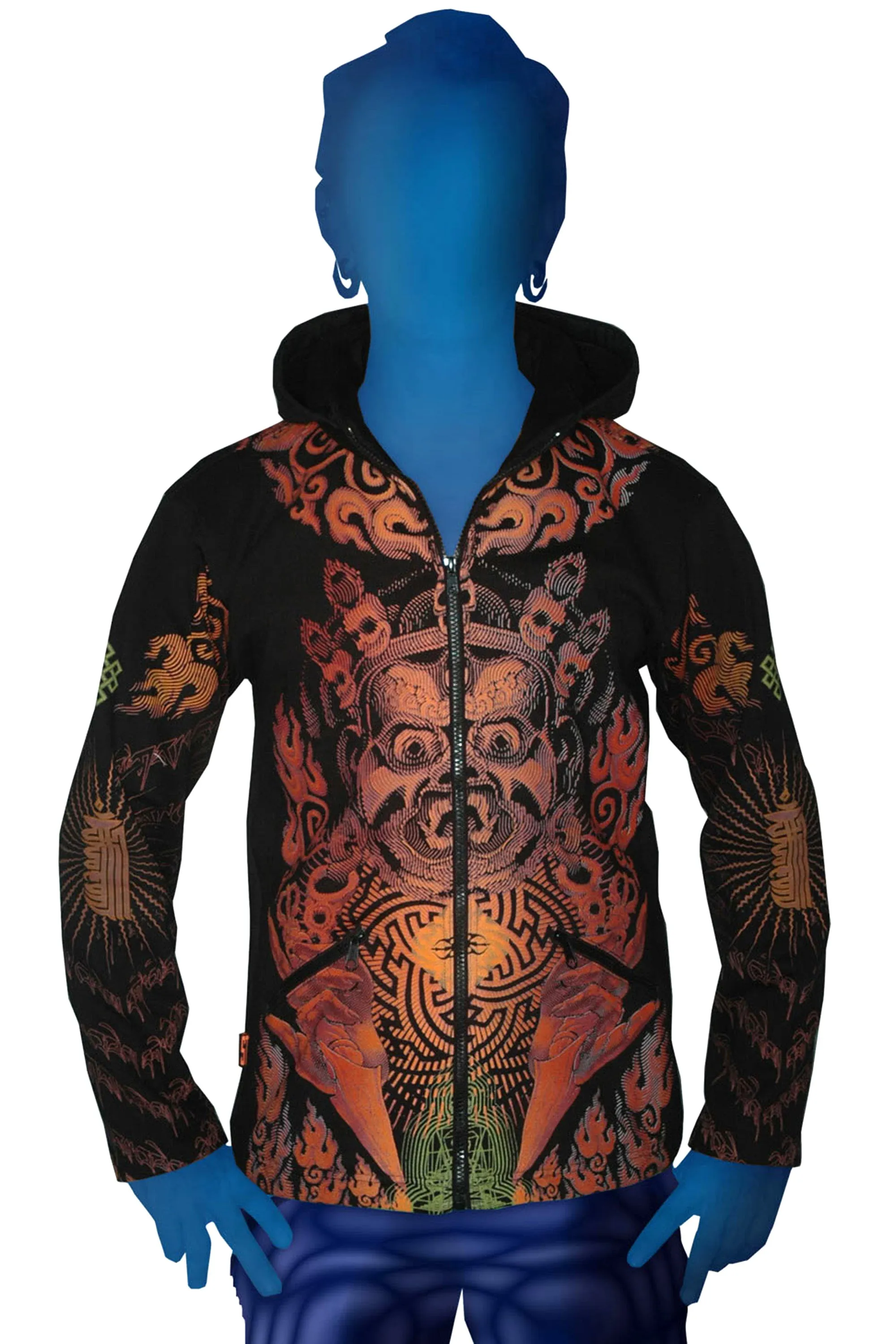 Morph Jacket Round Hood: Fire Mahakala