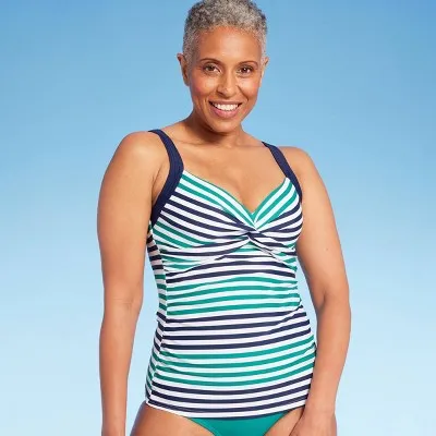 New - Lands' End Women's Underwire Tankini Swimsuit Tank Top Swimwear UPF 50 