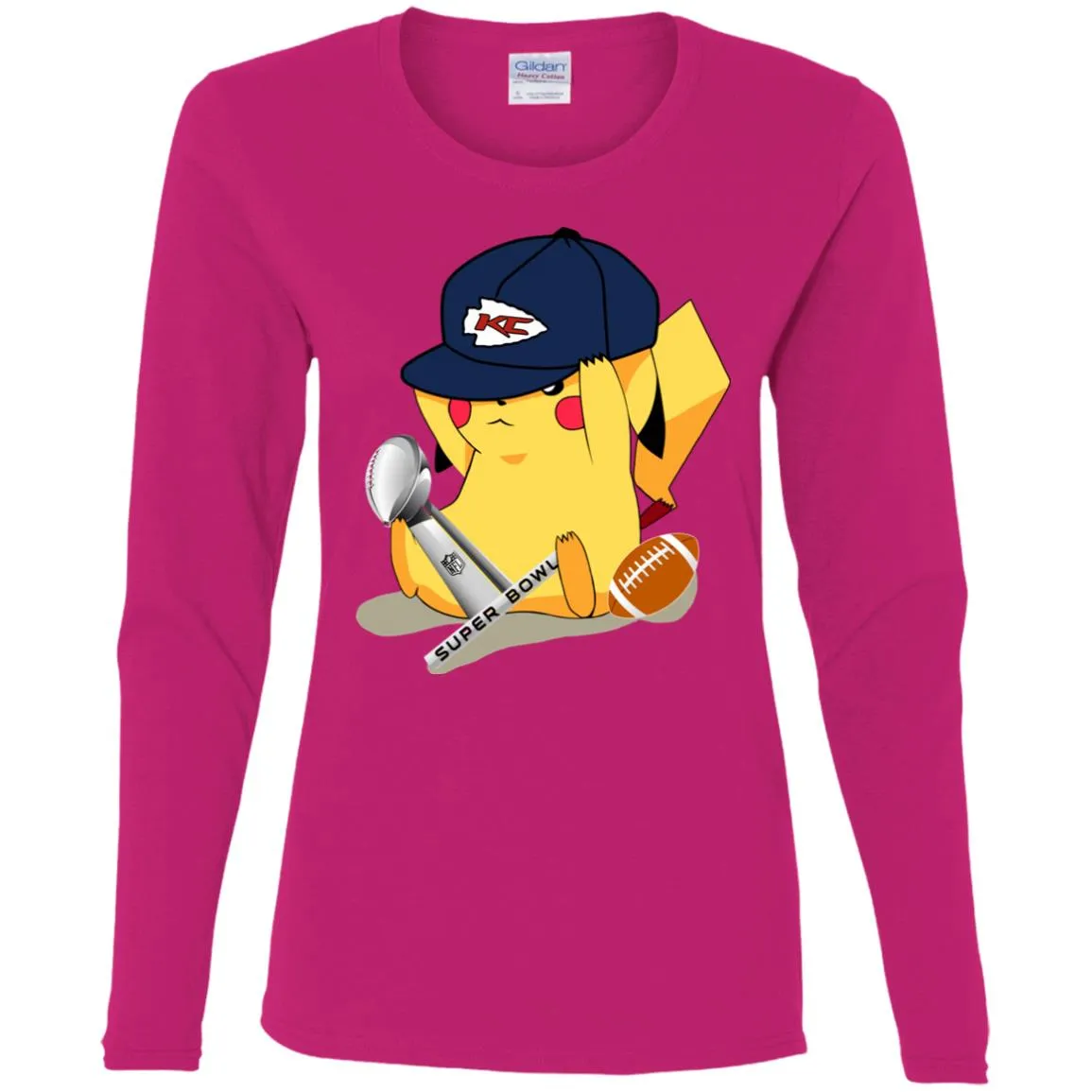 Nfl – Kansas City Chiefs Pikachu Super Bowl 2019 Football Women Long Sleeve Shirt