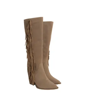 OUT WEST - Knee-High Fringe Boots