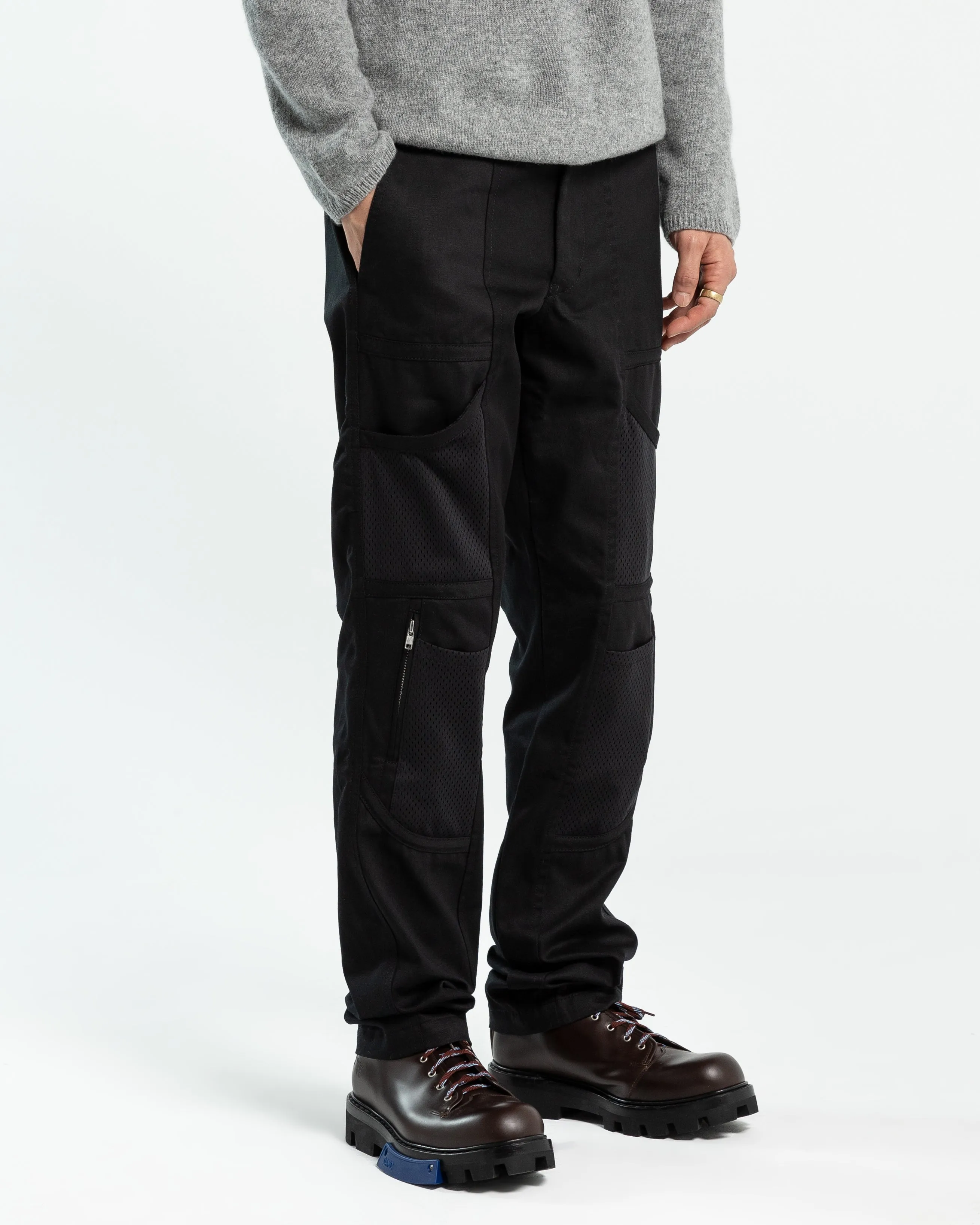 Paneled Cargo Pants in Black