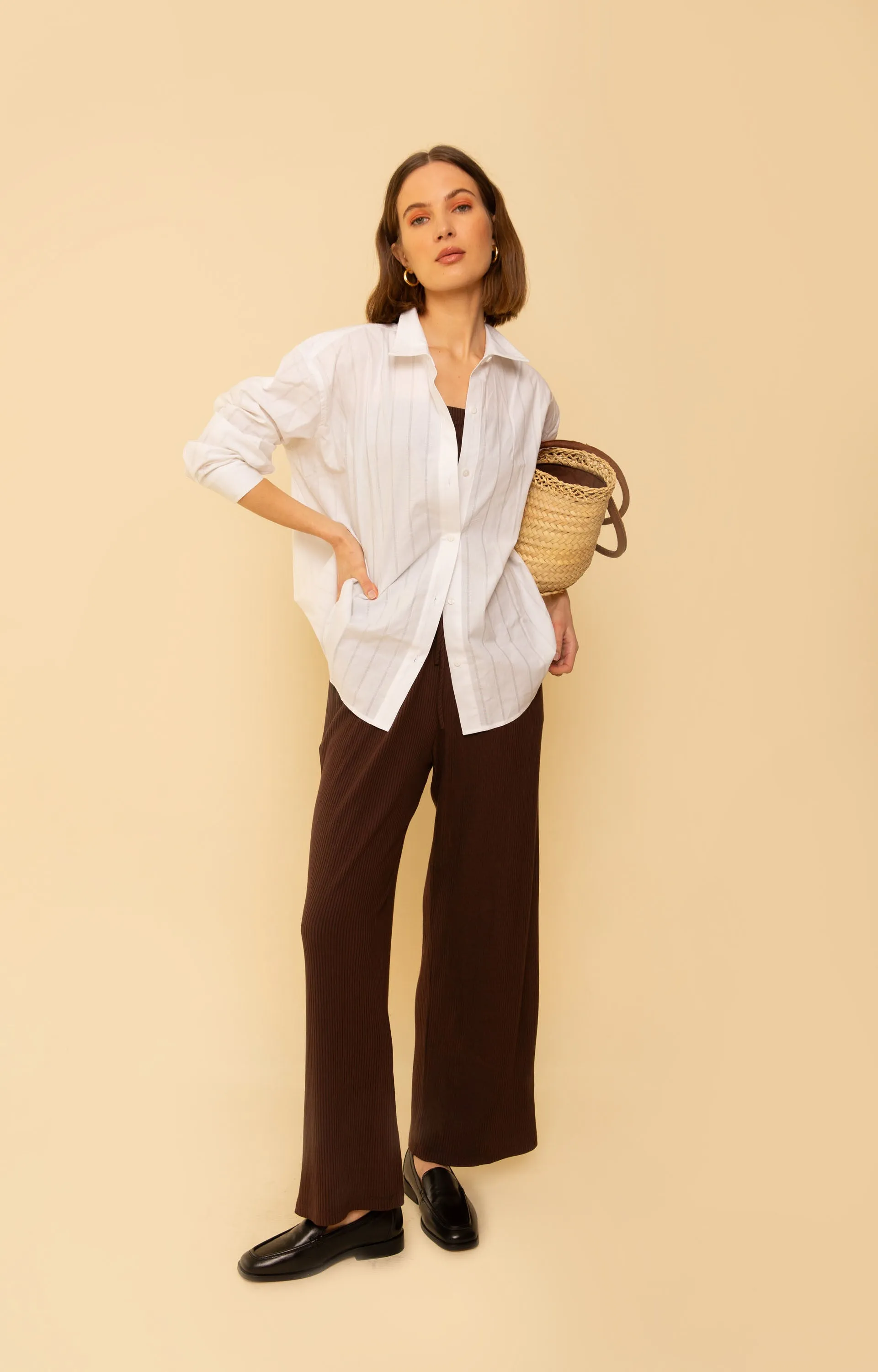 Peri Shirt in White Poplin