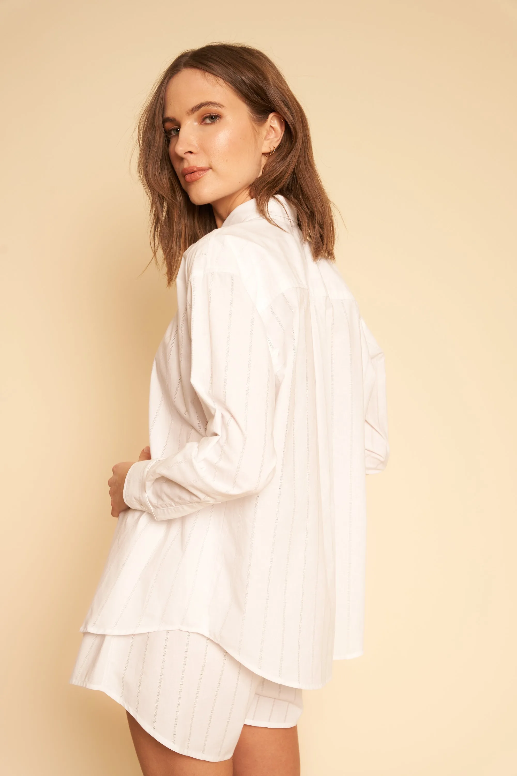 Peri Shirt in White Poplin